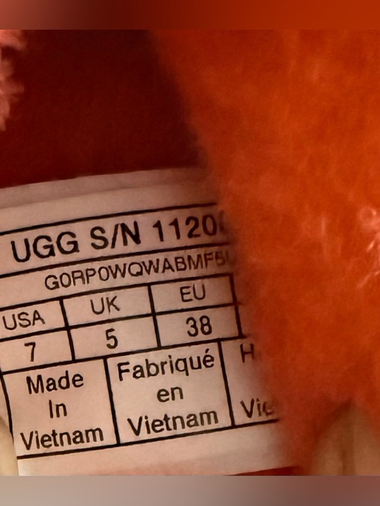 UGG Fluff Yeah Slide Rainbow Multi Color Shearling Slingback Sandal Size 7 Women - Picture 9 of 11